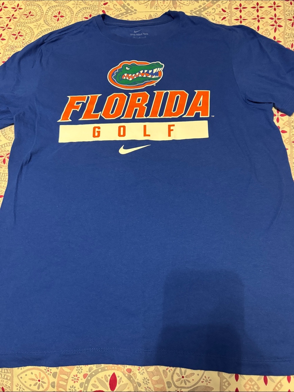 Nike Blue Florida Golf Tee with Gator Logo